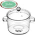 Yardwe Glass Pots with Cover, Heat-Resistant Cooking Pot for Pasta, Soup, Milk, 5.5x5.5x6.3 Inch (1350ml)