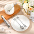 Leaf Coffee Spoons, Mini Serving Tongs and Appetizer Forks, Stainless Steel Dessert Spoons, Metal Dinner Forks for