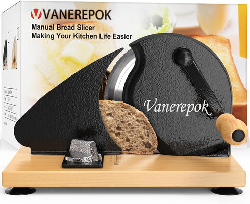 vanerepok Manual Bread Slicer for Homemade Sourdough Bread Versatile Hand Crank Bread
