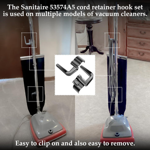 2-Pack 53574A-5 Cord Hook for Sanitaire & Eureka Upright Vacuum Cleaner SC678, SC679, SC684, SC689, SC886, SC899