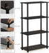 Furinno Turn-N-Tube 4-Tier Multipurpose Shelf Display Rack, Espresso/Black (Model 99557EX/BK)