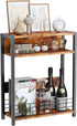 IBUYKE Narrow Side Table with Storage Shelf, 3 Tier End Table,Modern Sofa