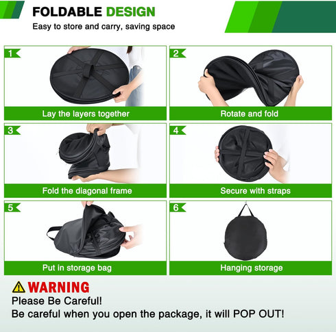 4 18" Closets Yesker Layer Herb Drying Rack Hanging Mesh Net Foldable Plant Drying Racks Diameter with Black Zipper