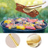 4 PCS Stainless Steel Serving Tongs, 9 Inch Buffet Utensils for Salad, Appetizer, Dessert, Gold
