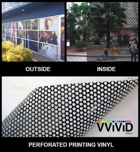 One-Way Perforated Vinyl Privacy Window Film Adhesive Glass Wrap Roll (0.5ft x 54 Inches)