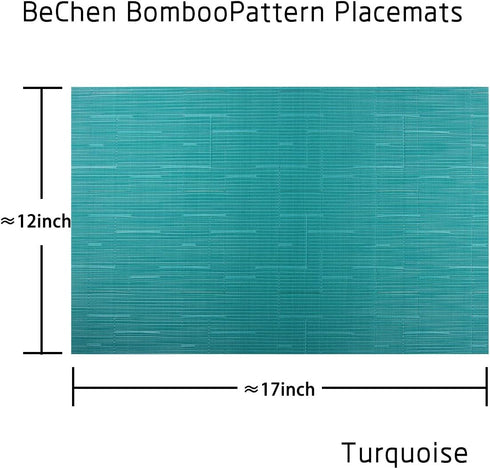 Vinyl Placemats, Washable Table Mats, Set of 4 Easy to Clean Woven Placemats for Kitchen Dining