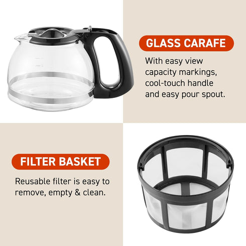 Elite Gourmet EHC4128 Automatic 4-Cup Brew & Drip Coffee Maker with Pause N Serve, Glass Carafe, Reusable Filter, On/Off Switch, Keep Warm, Water Level Indicator, Black by Elite Gourmet