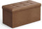SONGMICS Storage Ottoman Bench, Foldable Foot Rest, 15 x 30 x 15 Inches, End of Bed Storage Chest, Coffee Brown
