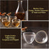 Set 4, Hammer 1 1 4 Set 6 DUJUST Japanese Sake for Glass Pattern in Golden Trim, Crystal Clear Sake Bottle, Sake Tank