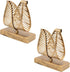 Set of 2 Freestanding Modern Napkin Holder, Tabletop Tissue Dispenser with Leaf Design - Bronze