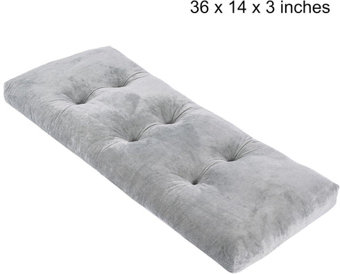 JAMPAYANG (36"x14", Bench Cushion, Non-Slip Tufted Bench Cushions for Swing, Shoe Storage, Window Seat Grey)