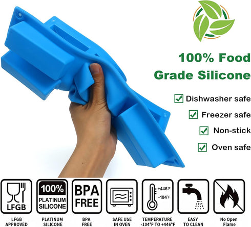 2Pcs Granola Bar Mold, Silicone 12-Cavity Rectangle Molds for Energy Bar, Silicone Baking Molds for Large Granola Bar