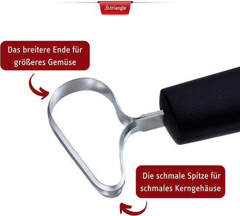 Triangle Ultra-Sharp Stainless Steel Fruit and Vegetable Corer with Two Cutting Widths