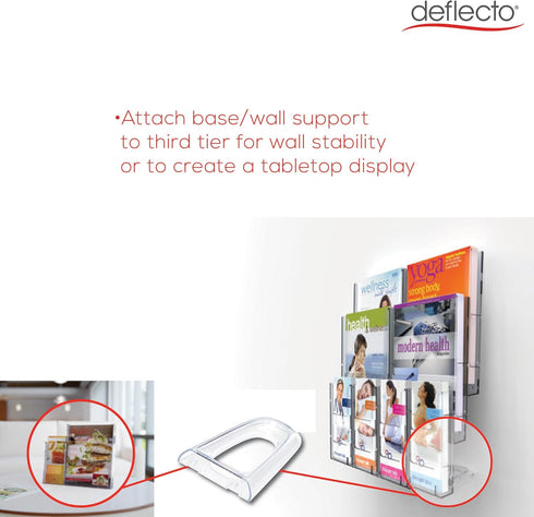 Deflecto Lit Loc Interlocking Magazine Holder - Clear, 11-1/4" x 9” x 1-1/4" (772001)