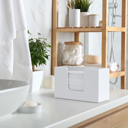 Countertop, Countertop Paper Towel Dispenser Wooden Bathroom Paper Towel Holder, White Napkin Holder for Kitchen
