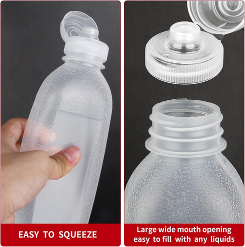 Zlxtxpor 4-Pack 17 oz (500ml), (17oz 4 pack) Condiment Squeeze Bottles, BPA-free, Bottles for Sauces, Olive Oil