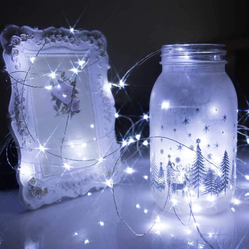 YJFWAL 12 Pack 10ft 30LED Waterproof Fairy String Lights with Timer Function, Battery Operated (Cool White) for Party,
