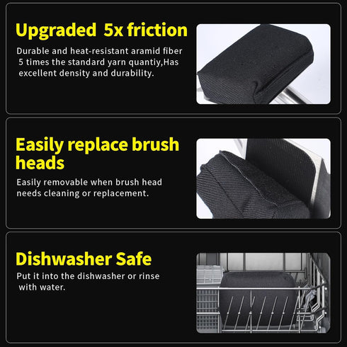 XUDAKAIXIN Grill Brush Bristle Free,(Only Replaceable Cleaning Head No Grill Brush)-Black
