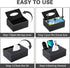 Multifunction PU Leather Tissue Box Cover, Black Rectangular Storage Box for Napkins, Remote Control, Desk Organizer
