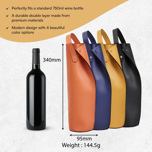 LEVARE Premium Wine Tote Carrier - Elegant Double-Layered Design for 750ML Wine & Champagne Bottles, Practical Gift