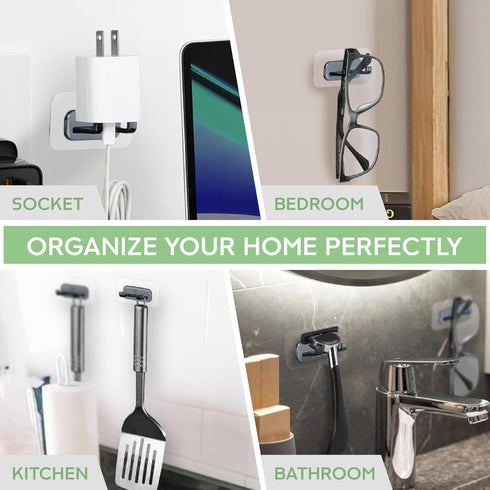 2-Pack Hook LAB Strong Adhesive Shower Razor Holder, Waterproof Wall Hooks for Bathroom, Reusable & Removable No-Drill