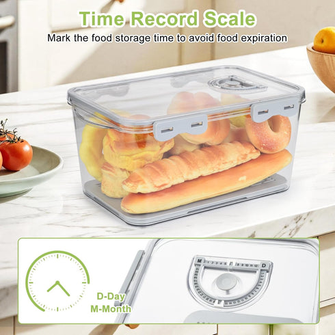 2 Counter OTraki Bread Storage Container Pcs Bread Boxs for Kitchen Bread Saver Container Airtight Homemade Bread Loaf
