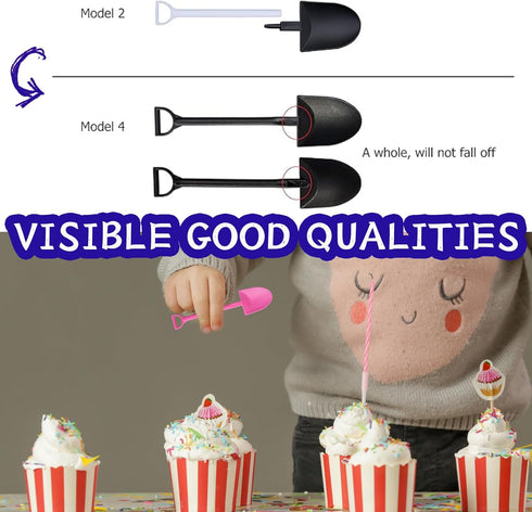 Novelty Mini Shovel Shape Spoons Cute Disposable Plastic Dessert Spoons