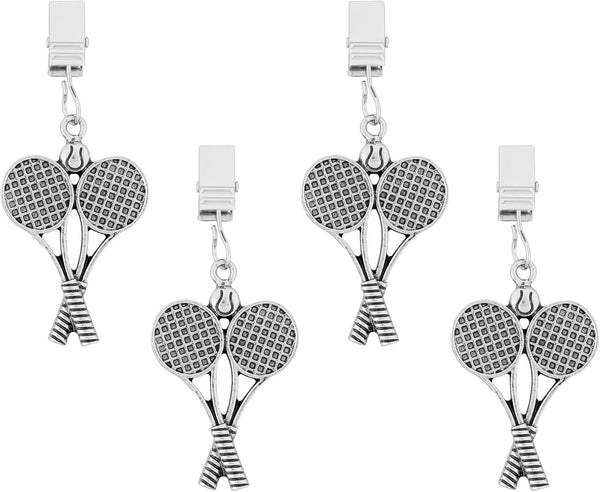 UPware Tennis Tablecloth Weights Set of 4 with Metal Clips, Zinc Alloy Decorative Holders for Outdoor Picnic