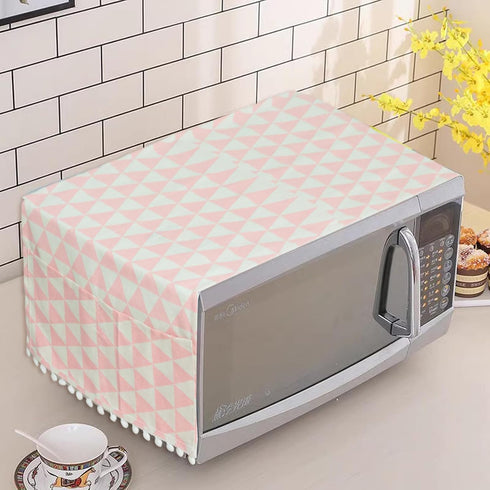 yueton Microwave Oven Cover, Cute Pink Dustproof Kitchen Appliance Cover for Home Kitchen Decor