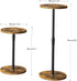 ET-010RB Adjustable End Table, Small Round Side Table, Drink Table for Small Spaces, Pedestal Nightstand for Living