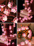 8 10ft 30 Cherry Blossom Flower String Lights for Bedroom, Pink Fairy Lights Battery Operated with Remote & Modes
