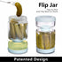 Flip,34oz WhiteRhino Glass Pickle Jar with Strainer Pickle Container,Hourglass Pickle Juice Separator Jar