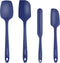 Culinary Couture 4-Piece Blue Baking Spatula Set - Silicone Heat Resistant Spatulas for Nonstick Cookware