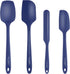 Culinary Couture 4-Piece Blue Baking Spatula Set - Silicone Heat Resistant Spatulas for Nonstick Cookware