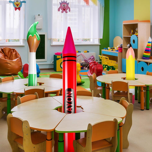 3 Set 3 Pcs Inflatable Crayons Balloons Decoration Giant Large Crayons Pencils Paint Brush Hanging Inflatable Decor