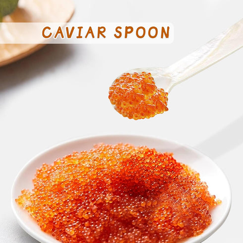 Caviar Spoons, Hand Craft Mother of Pearl Shell Spoon with Storage Box, Tiny Spoon for Caviar, Ice Cream, Coffee