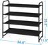4-Tier Simple Trending Stackable Shoe Rack, Expandable & Adjustable Fabric Shoe Shelf Storage Organizer, Black