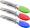 Set of 3 Mini Tongs 7-Inch Serving Tongs with Silicone Tips (Green Red Blue)