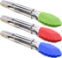 Set of 3 Mini Tongs 7-Inch Serving Tongs with Silicone Tips (Green Red Blue)