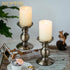 2 Pcs Bronze Iron Pillar Candle Holders, Ideal for 3" Pillar Candles, Gifts for Wedding, Home, Spa