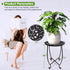 Kaesithar 15 Inch Tall Metal Plant Stand Indoor Outdoor, Round Side Table with Swirl Pattern, Rust Resistant Iron