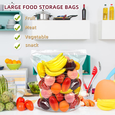 Large 5 Gallon Plastic Zipper Storage Bags, 18x24 Inches Clear Reclosable Bags - 20 Pieces