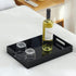 Black Oversize Acrylic Serving Tray with Handles 10x15 Inch - Decorative Trays for Countertop Organizer