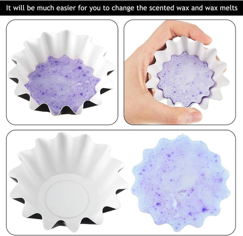 Boao Reusable Wax Melt Liners, Leakproof Wax Warmer Containers for Scented Candle, Paper Holders for Electric Melter