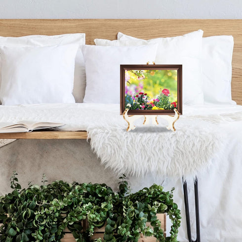 PATIKIL 9" Acrylic Decorative Plate Stand Holder, 2 Pack Table Use Foldable Picture Easel Frame for Photos