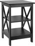 Nouva 3 16 16 Inch Square Side Table with Storage Tier Small End Table x Wooden X-Design Table Nightstand for Living