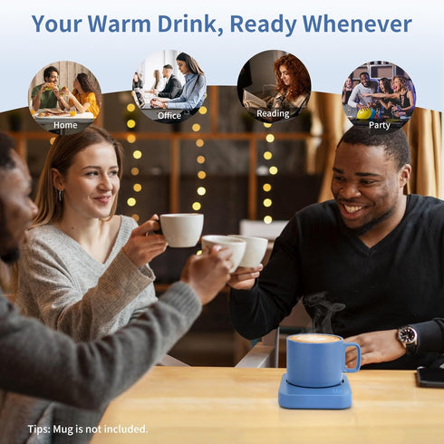 VOBAGA Coffee Mug Warmer, 4 Hours Auto Shut Off, Electric Beverage Warmer for Cocoa, Tea, Milk, Soup, Coffee Gifts, Sky