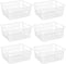iPEGTOP Wire Storage Freezer Baskets, Set of 6 Large 15.4" White Organizer Storage Bins with Handles for Kitchen,
