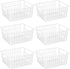 iPEGTOP Wire Storage Freezer Baskets, Set of 6 Large 15.4" White Organizer Storage Bins with Handles for Kitchen,