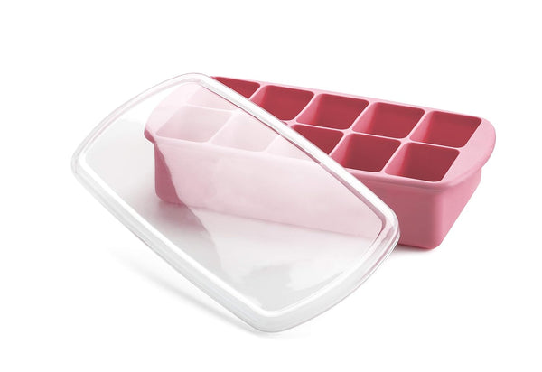 melii Silicone Baby Food Freezer Tray with Lid, 10-Cup 2oz Portion Tray for Freezing Breastmilk, Baby Food